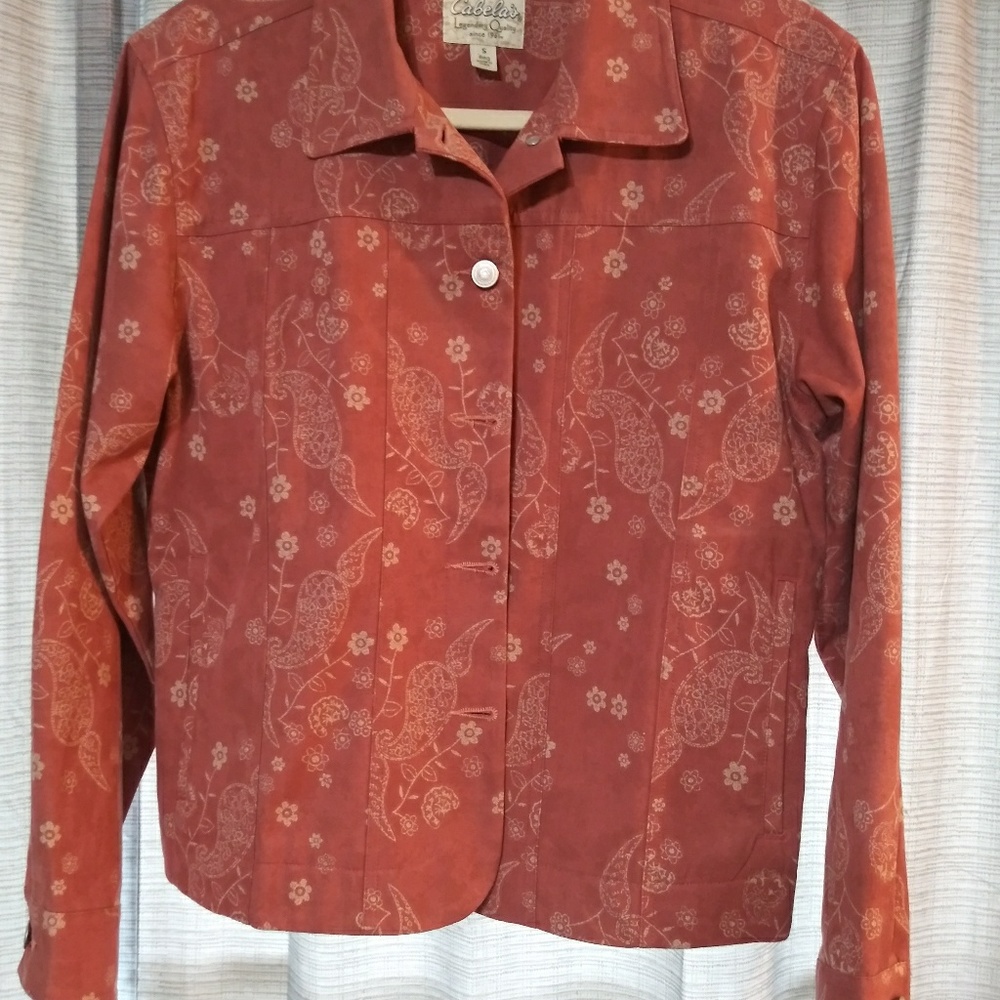 Cabelas Flower Print Denim Jacket